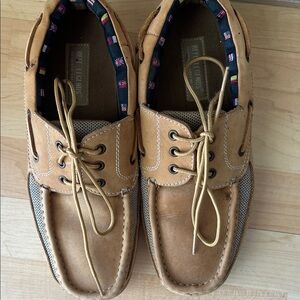 Reel Legends Men's 10.5 Tan Leather Lace Up Loafers